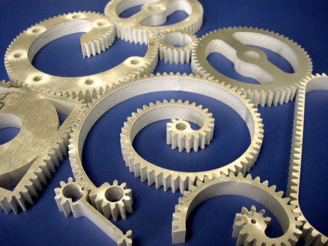 Picture of strange gears cut by waterjet
